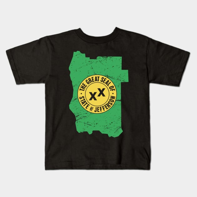 State Of Jefferson | Borders & Seal Kids T-Shirt by MeatMan
